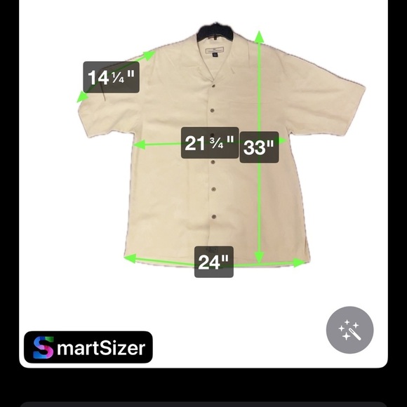 Tommy Bahama Hawaiian Button Up Shirt Tan Solid‎ 100% Silk Mens Medium Short sl - Picture 7 of 11